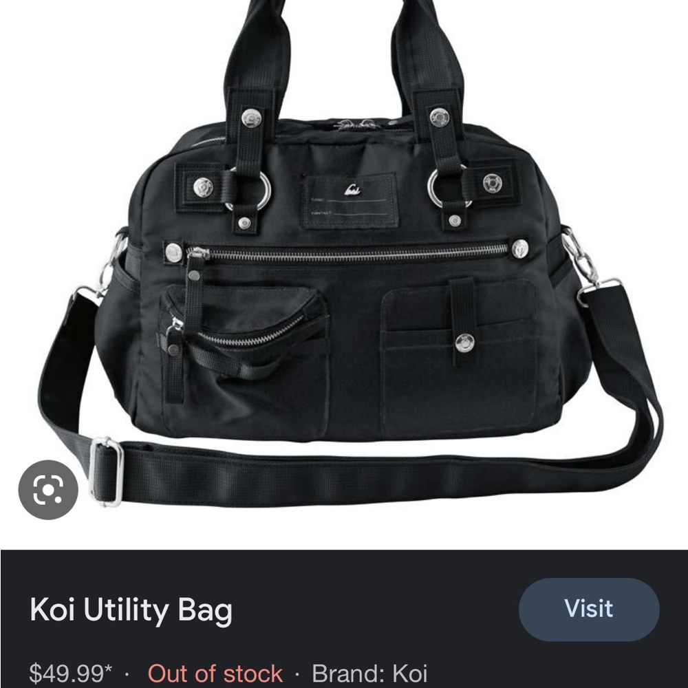 Black Koi nurse shoulder/tote bag